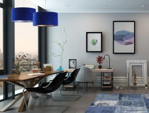 Lampa wisząca HOME 40 niebieska/srebrna BPS KONCEPT 2