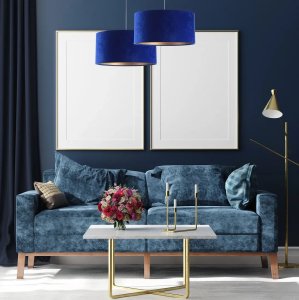 Lampa wisząca HOME 40 niebieska/złota BPS KONCEPT 2