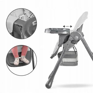 KINDERKRAFT KRZESEŁKO DO KARMIENIA TASTEE GREY 8