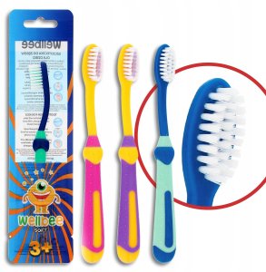 WELLBEE Szczoteczka dla dzieci KIDS(3+) Soft - mix kolorów 1szt 1