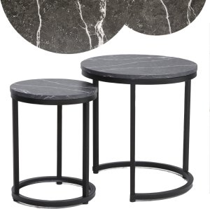 Ława HOLA czarny efekt marmuru/czarny (zestaw) 2