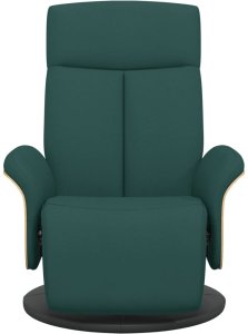 vidaXL Fotel rozkładany z podnóżkiem, ciemnozielony, tkanina 3