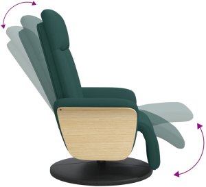 vidaXL Fotel rozkładany z podnóżkiem, ciemnozielony, tkanina 7