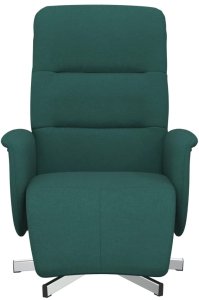 vidaXL Fotel rozkładany z podnóżkiem, ciemnozielony, tkanina 3