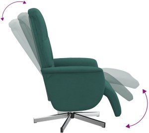 vidaXL Fotel rozkładany z podnóżkiem, ciemnozielony, tkanina 6