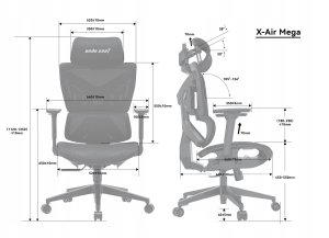Fotel gamingowy Anda Seat X-Air Mega Size XL Mesh Gray 7
