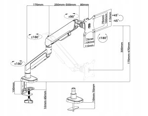 Uchwyt na dwa monitory Anda Seat Stealth PRO II Duo 17”–42” biały 10