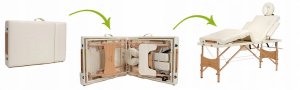 Stół, łóżko do masażu 4-segmentowe drewniane 12