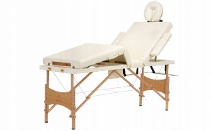 Stół, łóżko do masażu 4-segmentowe drewniane 2