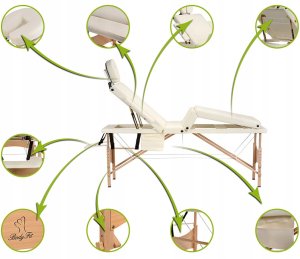 Stół, łóżko do masażu 4-segmentowe drewniane 10