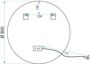 LUSTRO ŚCIENNE LED 80cm MMJ Złote 9