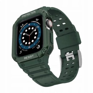 Pasek z etui ochronnym Protect Strap Band do Apple Watch 38 / 40 / 41 mm opaska obudowa pancerna - zielony 2