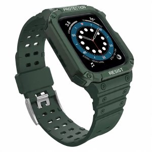 Pasek z etui ochronnym Protect Strap Band do Apple Watch 38 / 40 / 41 mm opaska obudowa pancerna - zielony 3