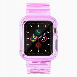 Silikonowa opaska pasek bransoleta bransoletka etui Strap Light Set do zegarka Apple Watch 40 mm - czerwona 1
