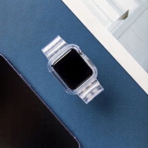 Silikonowa opaska pasek bransoleta bransoletka etui Strap Light Set do zegarka Apple Watch 40 mm - czerwona 6