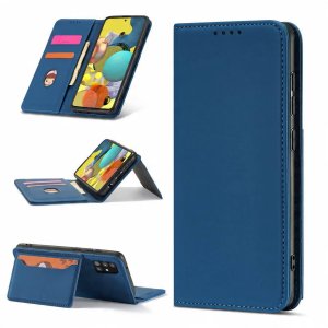 Magnet Card Case etui do Samsung Galaxy A12 5G pokrowiec portfel na karty kartę podstawka niebieski 1