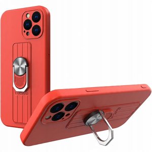Ring Case silikonowe etui z uchwytem na palec i podstawką do Xiaomi Redmi Note 11 Pro czerwony 1