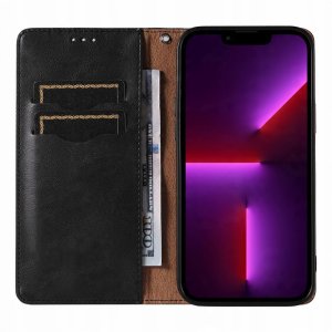 Magnet Strap Case etui do iPhone 13 Pro Max pokrowiec portfel + mini smycz zawieszka czarny 13