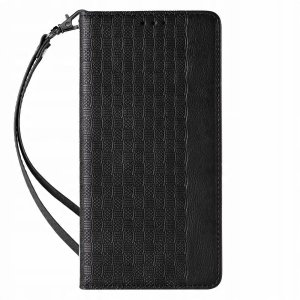 Magnet Strap Case etui do iPhone 13 Pro Max pokrowiec portfel + mini smycz zawieszka czarny 4