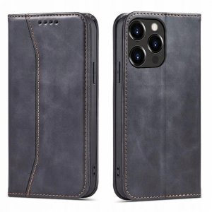 Magnet Fancy Case etui iPhone 14 Pro Max pokrowiec z klapką portfel podstawka czarne 2