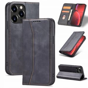 Magnet Fancy Case etui iPhone 14 Pro Max pokrowiec z klapką portfel podstawka czarne 6