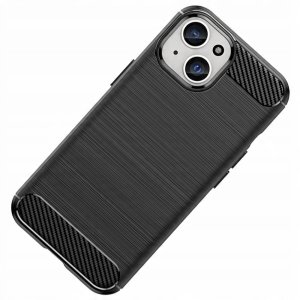 Elastyczne etui wzór karbon do iPhone 15 Plus Carbon Case - czarne 1
