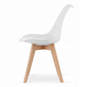 Zestaw stół kwadratowy 80x80 dąb sonoma + 4 krzesła MARK białe 5