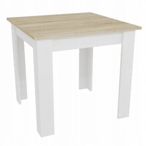 Zestaw stół kwadratowy 80x80 dąb sonoma + 4 krzesła MARK białe 10