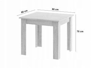 Zestaw stół kwadratowy 80x80 dąb sonoma + 4 krzesła MARK czarne 3