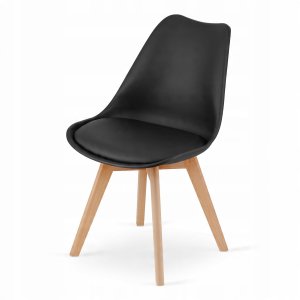 Zestaw stół kwadratowy 80x80 dąb sonoma + 4 krzesła MARK czarne 9