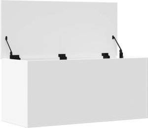 vidaXL Skrzynia, biała, 100x42x46 cm, materiał drewnopochodny 7