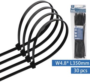 Organizer Aigostar  Nylonowa opaska zaciskowa 30 szt. 4,8x350 mm czarna 2