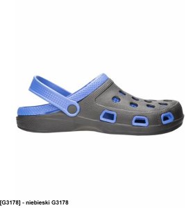 MARINE G3178 G3179 G3306 G3307 G3409 - wsuwane kroksy z paskiem - niebieski G3178 43 8