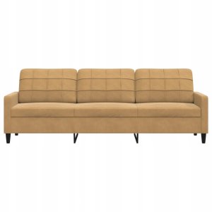 VidaXL Sofa 3-osobowa, brązowa, 210 cm, tapicerowana aksamitem 4