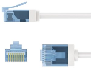 Ultra-elastyczny CAT 6A kabel krosowy, slim, U/UTP, biały - Długość kabla 5 m 3