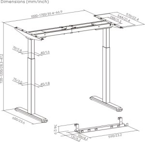 Adjustable Height Table Frame Up Up Bjorn, White 2