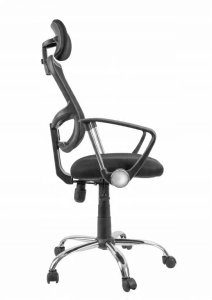 Krzesło biurowe z regulowanym zagłówkiem, czarne 7