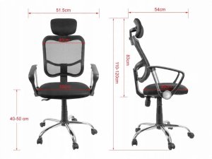 Krzesło biurowe z regulowanym zagłówkiem, czarne 9