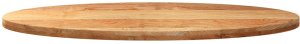 vidaXL Blat do stołu, brązowy, 140x60x4 cm, lite drewno dębowe, owalny 5