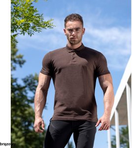 ARDONZIDYN - Męska koszulka polo z wstępnie pranej bawełny odporniejszej na blaknięcie kolorów materiał z silikonowym - niebieski 5XL 9