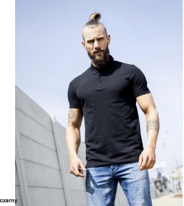 Ardon ARDONZIDYN - Męska koszulka polo z wstępnie pranej bawełny odporniejszej na blaknięcie kolorów materiał z silikonowym - niebieski L 7
