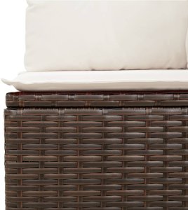 vidaXL 14-cz. zestaw mebli ogrodowych z poduszkami, brązowy polirattan 3