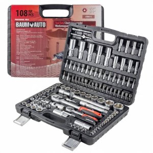 Zestaw narzędzi 108el. 1/4" & 1/2" (6-kątnych)(4-32mm) 2