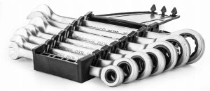 Zestaw kluczy płasko-oczkowych 18el. (8-32mm) na płótnie 3