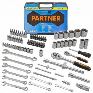 Zestaw narzędzi 82el. 1/2", 1/4" (6-kątnych)(4-32mm) 1