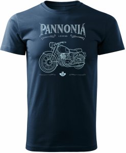 Koszulka z motocyklem na motor Pannonia panonia męska granatowa REGULAR M 1