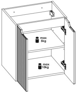 Szafka pod umywalkę NOVA WHITE 82-50-2D 50cm biała COMAD 16