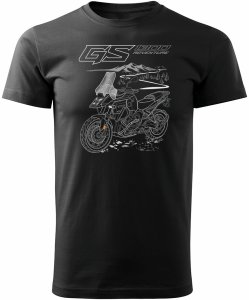 Koszulka motocyklowa z motocyklem na motor BMW GS R 1300 Adventure męska czarna REGULAR XXL 1