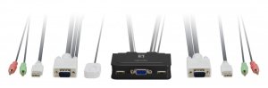 LevelOne 2-PORT USB KVM SWITCH W/ AUDIO                         IN 1
