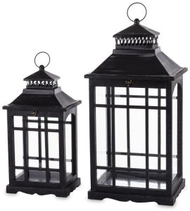 Lampion Drewniany Komplet 2 szt. Dekoracja do Wnętz Gotycka 1